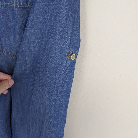 cloth & stone | Blue Oversized Button Top - E91 - Picture 6 of 9